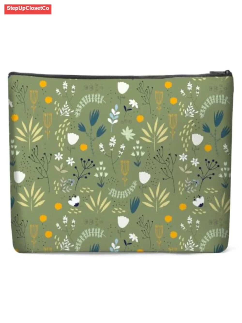 Canvas Makeup Bag Large Travel Cosmetic Pouch Zipper Closure Organizer